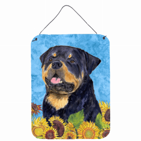 Rottweiler Summer Flowers Design Wall or Door Hanging Prints