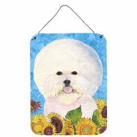 Bichon Frise Summer Flowers Design Wall or Door Hanging Prints