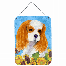 Cavalier King Charles Spaniel Summer Flowers Design Wall or Door Hanging Prints