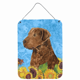 Curly Coated Retriever Summer Flowers Design Wall or Door Hanging Prints