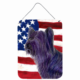 Skye Terrier USA American Flag Wall or Door Hanging Prints