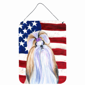 Shih Tzu #3 USA American Flag Wall or Door Hanging Prints