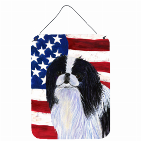 Japanese Chin USA American Flag Wall or Door Hanging Prints