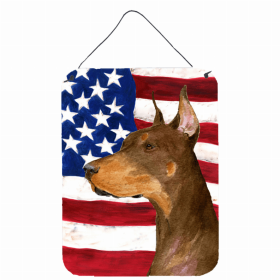 Doberman #3 USA American Flag Wall or Door Hanging Prints