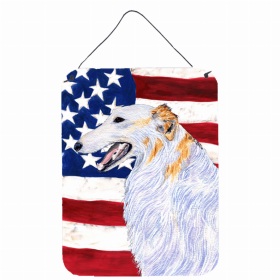 Borzoi USA American Flag Wall or Door Hanging Prints