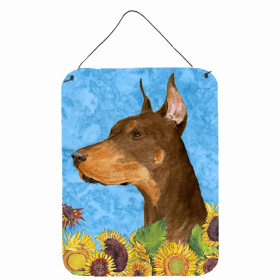 Doberman 3 Summer Flowers Design Wall or Door Hanging Prints