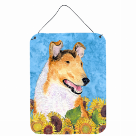 Collie - Smooth Summer Flowers Design Wall or Door Hanging Prints