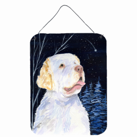 Clumber Spaniel Starry Night Art Wall or Door Hanging Prints