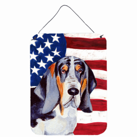 Basset Hound USA American Flag Wall or Door Hanging Prints