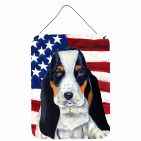 Basset Hound #2 USA American Flag Wall or Door Hanging Prints