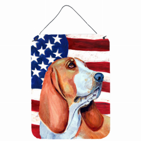 Basset Hound #3 USA American Flag Wall or Door Hanging Prints