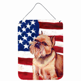 Brussels Griffon #3 USA American Flag Wall or Door Hanging Prints