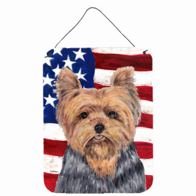 Yorkie #2 USA American Flag Wall or Door Hanging Prints