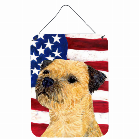 Border Terrier #2 USA American Flag Wall or Door Hanging Prints