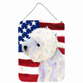 West Highland White Terrier #2 USA American Flag Wall or Door Hanging Prints