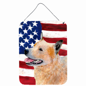 Australian Cattle Dog #2 USA American Flag Wall or Door Hanging Prints