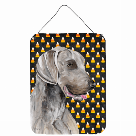 Weimaraner #2 Candy Corn Halloween Design Wall or Door Hanging Prints