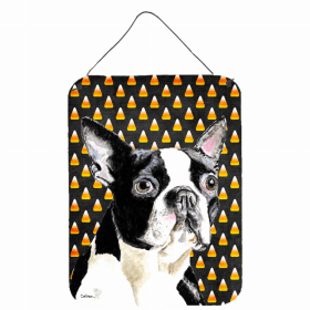 Boston Terrier Candy Corn Halloween Design Wall or Door Hanging Prints