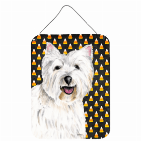 West Highland White Terrier #2 Candy Corn Halloween Design Wall or Door Hanging Prints