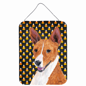 Basenji Candy Corn Halloween Design Wall or Door Hanging Prints