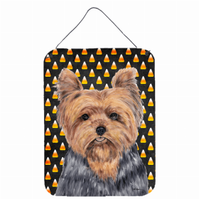 Yorkie Candy Corn Halloween Design Wall or Door Hanging Prints