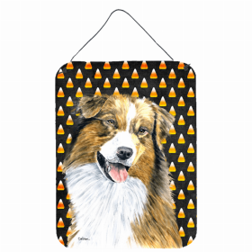 Australian Shepherd #2 Candy Corn Halloween Design Wall or Door Hanging Prints