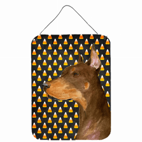 Doberman #2 Candy Corn Halloween Design Wall or Door Hanging Prints