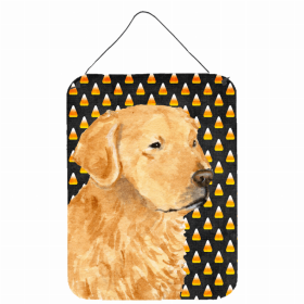 Golden Retriever Candy Corn Halloween Design Wall or Door Hanging Prints