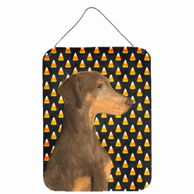 Doberman #3 Candy Corn Halloween Design Wall or Door Hanging Prints