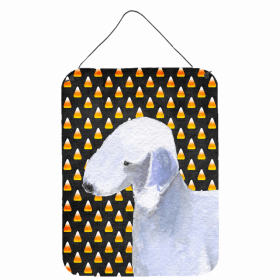 Bedlington Terrier Candy Corn Halloween Design Wall or Door Hanging Prints