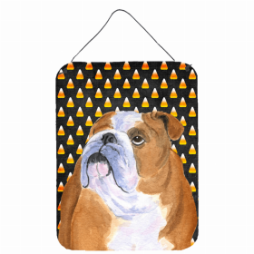 Bulldog #3 Candy Corn Halloween Design Wall or Door Hanging Prints