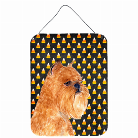 Brussels Griffon #3 Candy Corn Halloween Design Wall or Door Hanging Prints