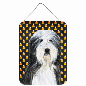 Bearded Collie #2 Candy Corn Halloween Design Wall or Door Hanging Prints