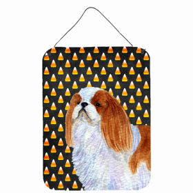 English Toy Spaniel Candy Corn Halloween Design Wall or Door Hanging Prints