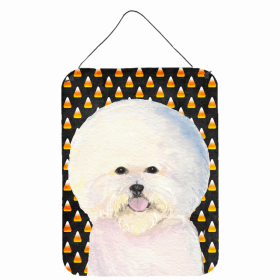 Bichon Frise #2 Candy Corn Halloween Design Wall or Door Hanging Prints