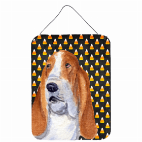 Basset Hound #5 Candy Corn Halloween Design Wall or Door Hanging Prints