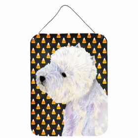 West Highland White Terrier Candy Corn Halloween Design Wall or Door Hanging Prints