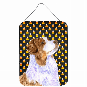 Australian Shepherd Candy Corn Halloween Design Wall or Door Hanging Prints