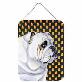 Bulldog Candy Corn Halloween Design Wall or Door Hanging Prints