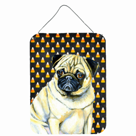 Pug Candy Corn Halloween Design Wall or Door Hanging Prints