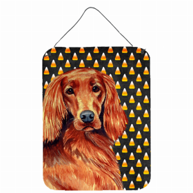 Irish Setter Candy Corn Halloween Design Wall or Door Hanging Prints