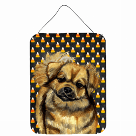 Tibetan Spaniel Candy Corn Halloween Design Wall or Door Hanging Prints