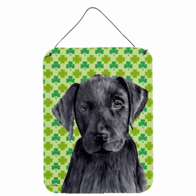 Labrador Retriever - Black St. Patrick's Day Shamrock Portrait Design Wall or Door Hanging Prints