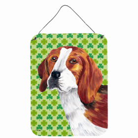 Beagle St. Patrick's Day Shamrock Portrait Design Wall or Door Hanging Prints