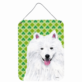 American Eskimo St. Patrick's Day Shamrock Portrait Design Wall or Door Hanging Prints