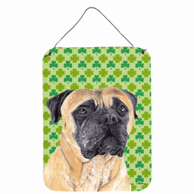 Mastiff St. Patrick's Day Shamrock Portrait Design Wall or Door Hanging Prints