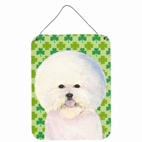 Bichon Frise #2 St. Patrick's Day Shamrock Portrait Design Wall or Door Hanging Prints