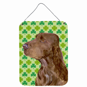 Field Spaniel St. Patrick's Day Shamrock Portrait Design Wall or Door Hanging Prints