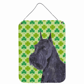 Schnauzer #5 St. Patrick's Day Shamrock Portrait Design Wall or Door Hanging Prints