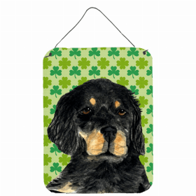 Gordon Setter St. Patrick's Day Shamrock Portrait Design Wall or Door Hanging Prints